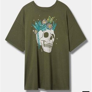 Succulent Skull Oversized Jersey Tee